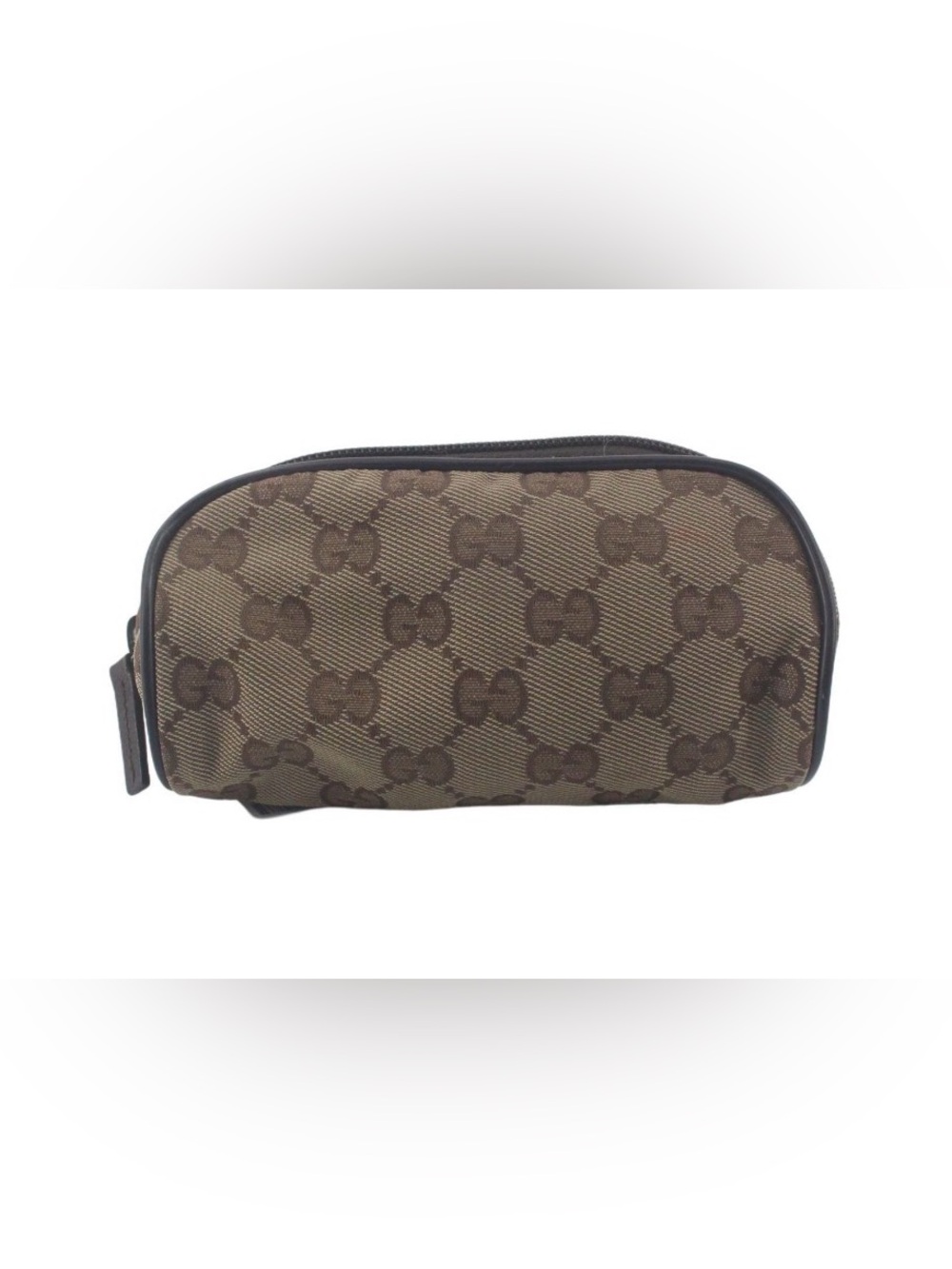 452. Gucci Brown GG Supreme Toiletry Pouch-small